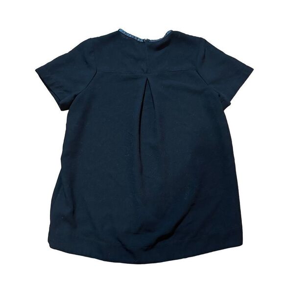 Madewell Black Leather Trim Tailored Top Sz M - Picture 6 of 10